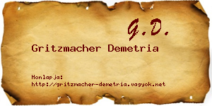 Gritzmacher Demetria névjegykártya